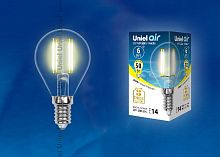 Лампа светодиодная диммируемая Uniel Air G45 Шар LED-G45-9W/NW/E14/CL Е14 220В 9Вт 4000К картинка 